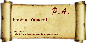 Pacher Armand névjegykártya